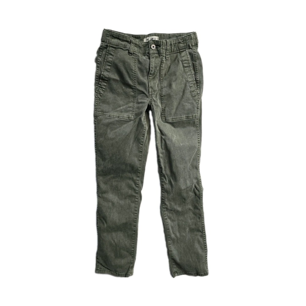 Madewell 24 Olive Green Straight Utility Pant in Garment Dye